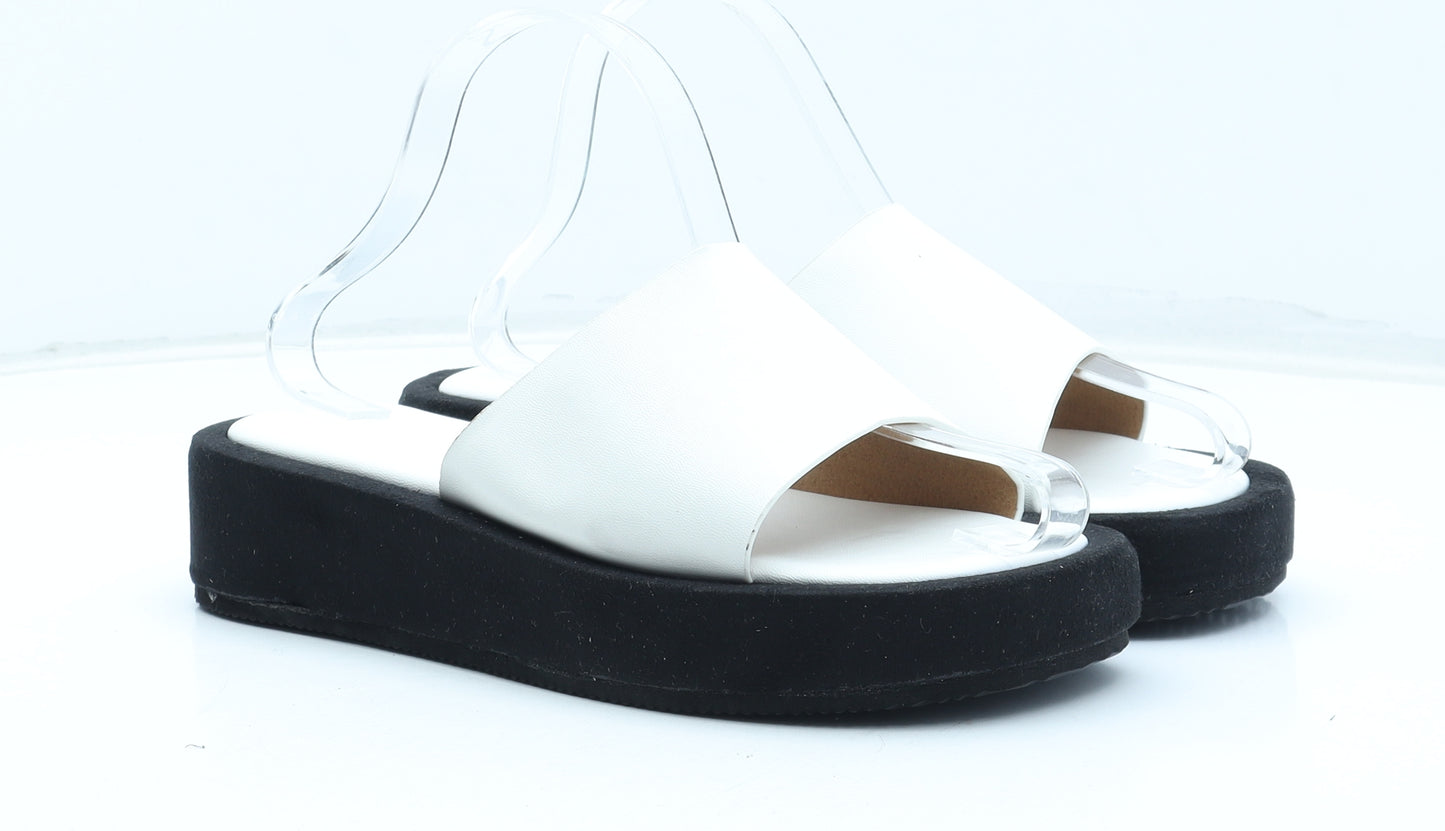 Bellucci Womens White Synthetic Slip On Sandal UK