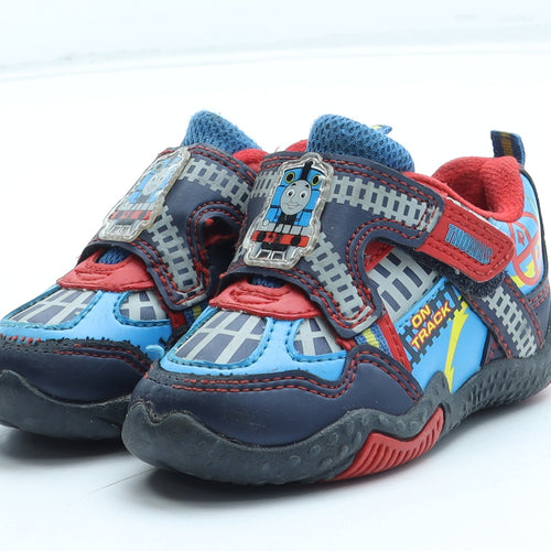Preworn Boys Multicoloured Geometric Polyester Trainer UK 4 - Thomas The Tank Engine
