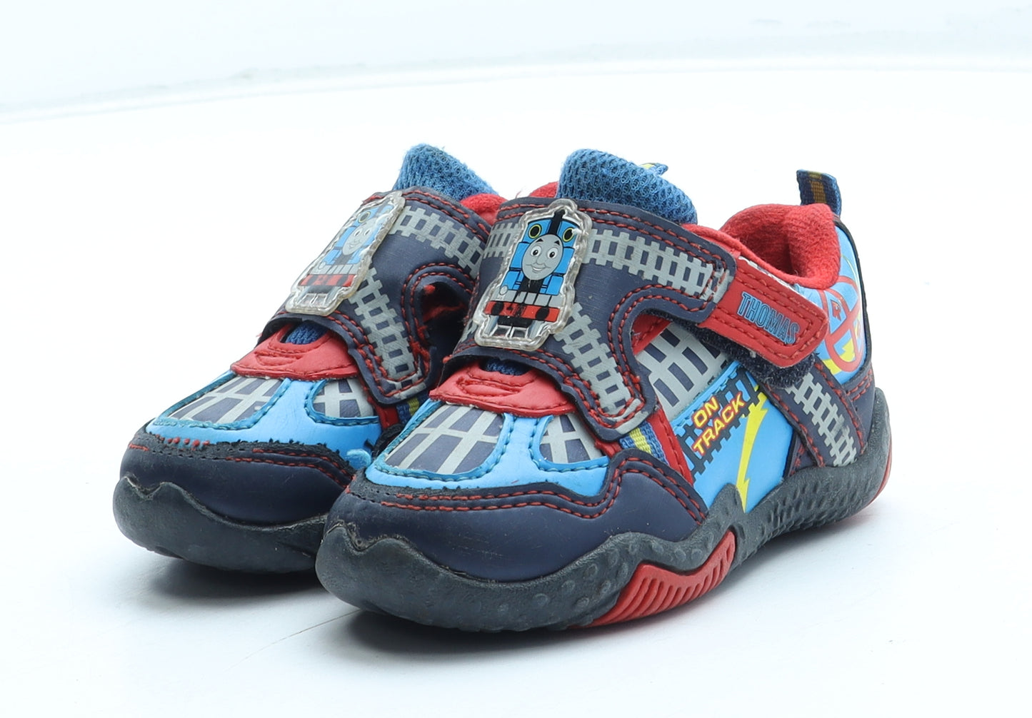 Preworn Boys Multicoloured Geometric Polyester Trainer UK 4 - Thomas The Tank Engine
