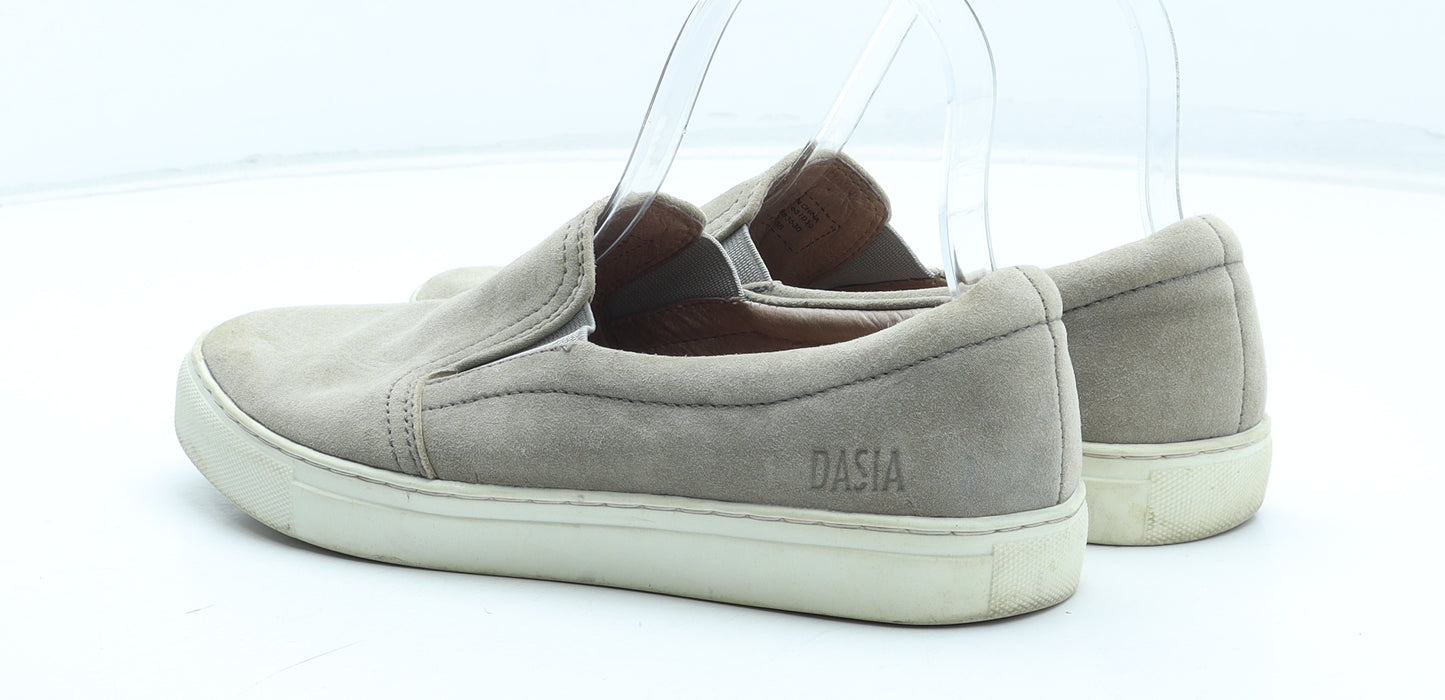 Dasia Womens Beige Polyester Slip On Flat UK