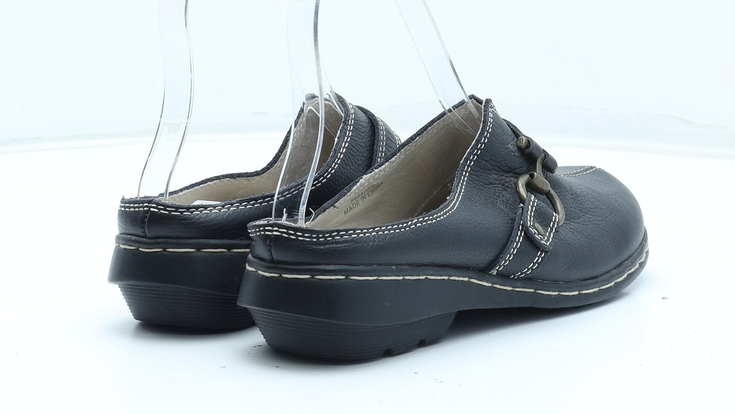 Gluv Your Feet Womens Black Leather Slip On Flat UK