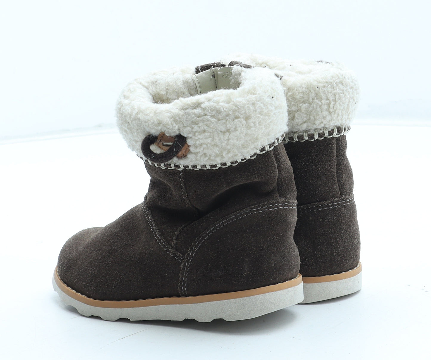 Clarks Girls Brown Polyester Shearling Style Boot UK 5.5