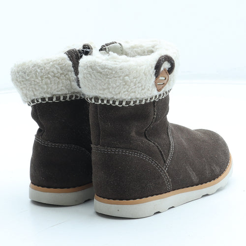 Clarks Girls Brown Polyester Shearling Style Boot UK 5.5