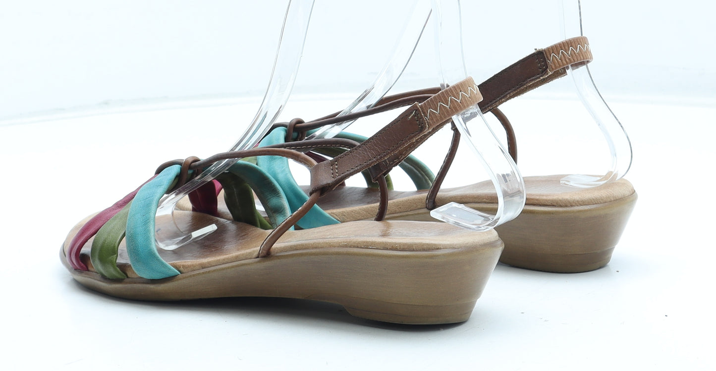 Paula Urban Womens Multicoloured Polyurethane Strappy Sandal UK
