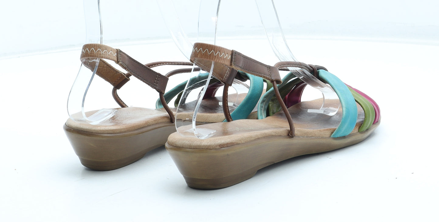 Paula Urban Womens Multicoloured Polyurethane Strappy Sandal UK