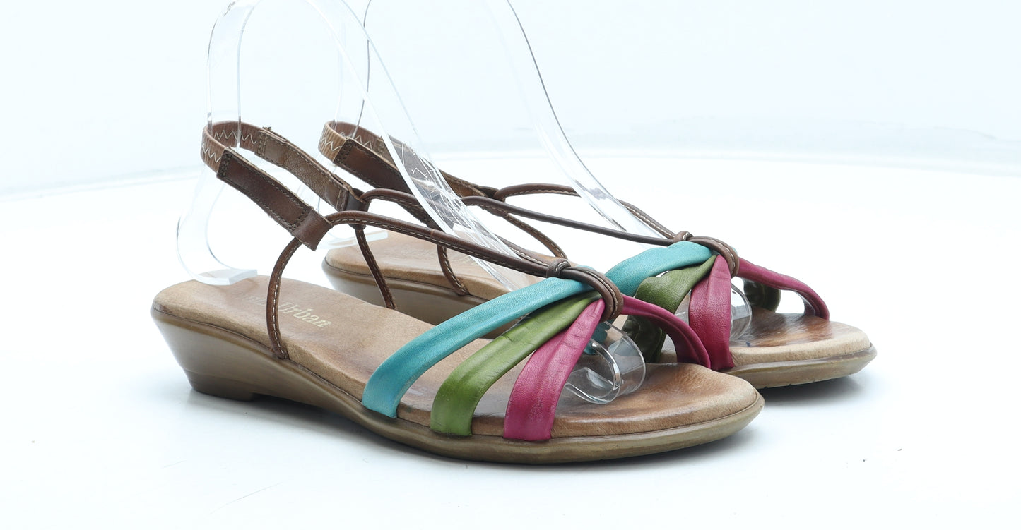 Paula Urban Womens Multicoloured Polyurethane Strappy Sandal UK