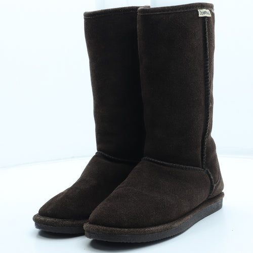 BEARPAW Womens Brown Leather Shearling Style Boot UK