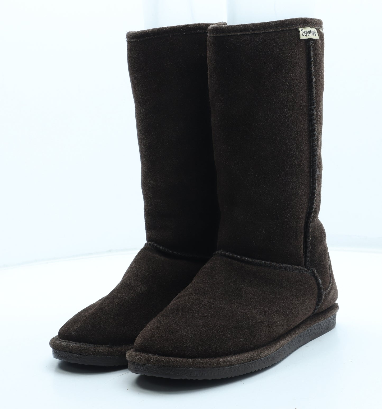 BEARPAW Womens Brown Leather Shearling Style Boot UK