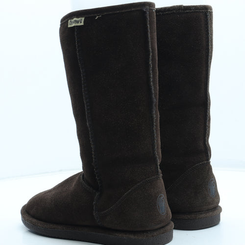 BEARPAW Womens Brown Leather Shearling Style Boot UK