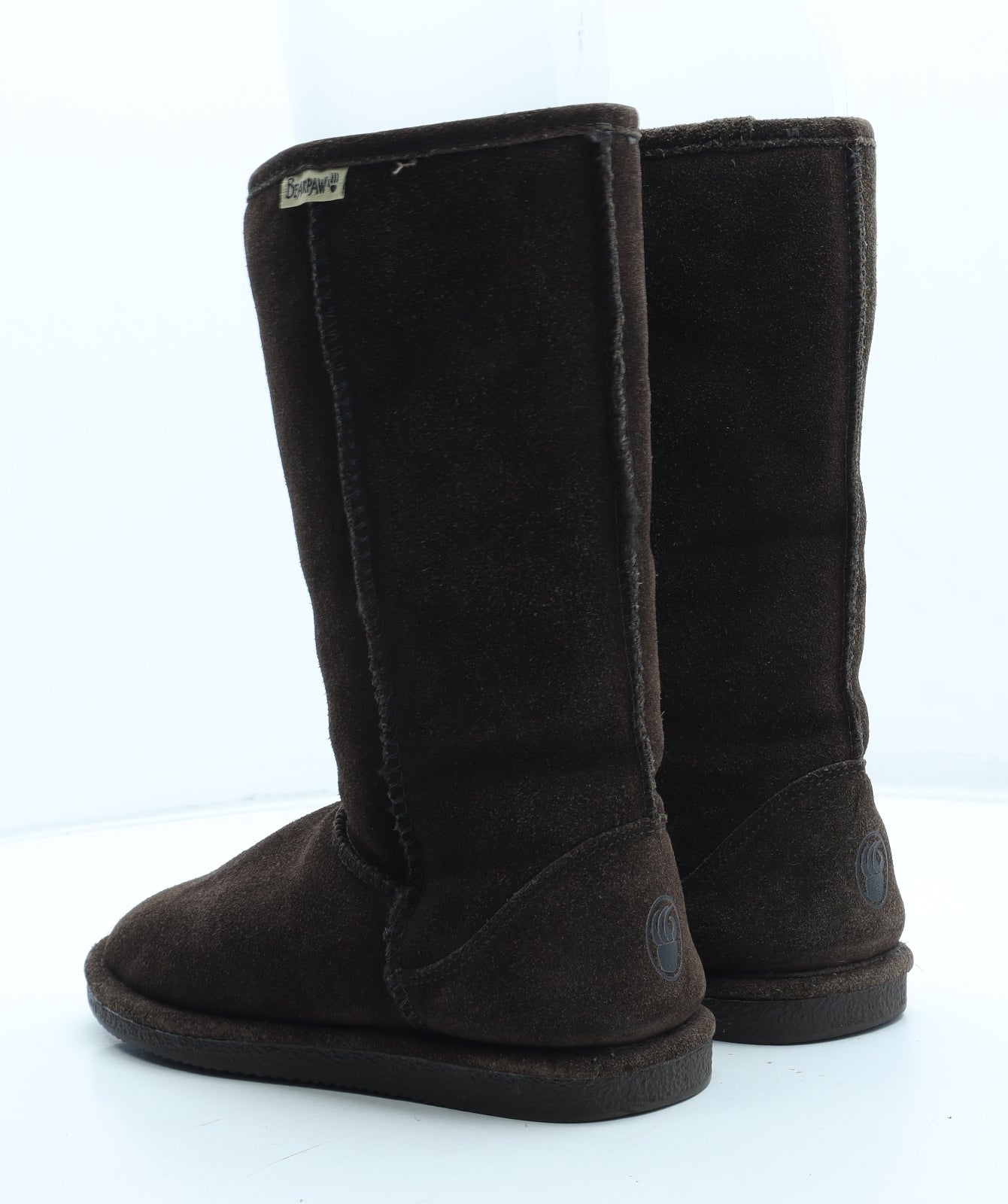 BEARPAW Womens Brown Leather Shearling Style Boot UK
