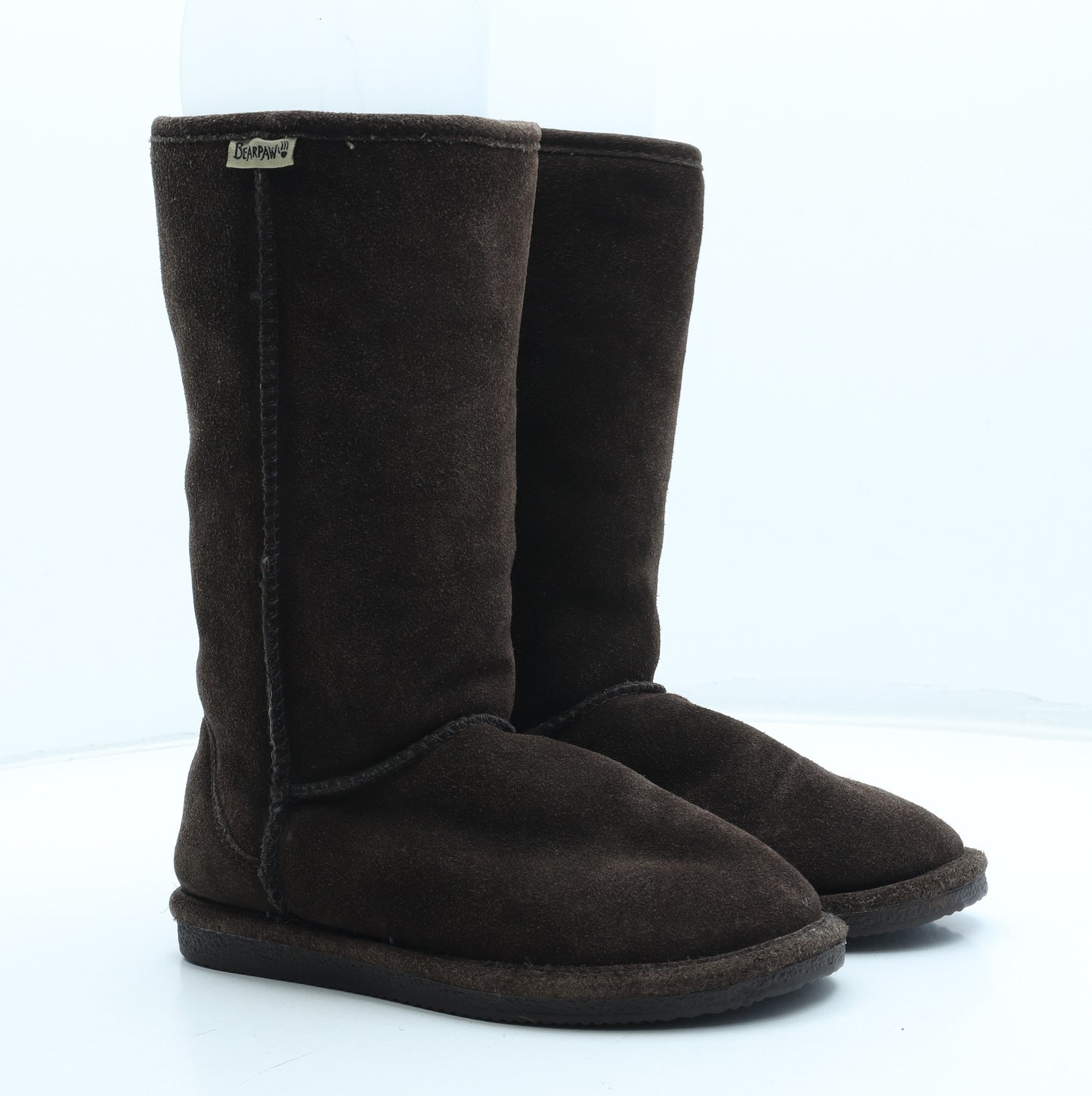 BEARPAW Womens Brown Leather Shearling Style Boot UK