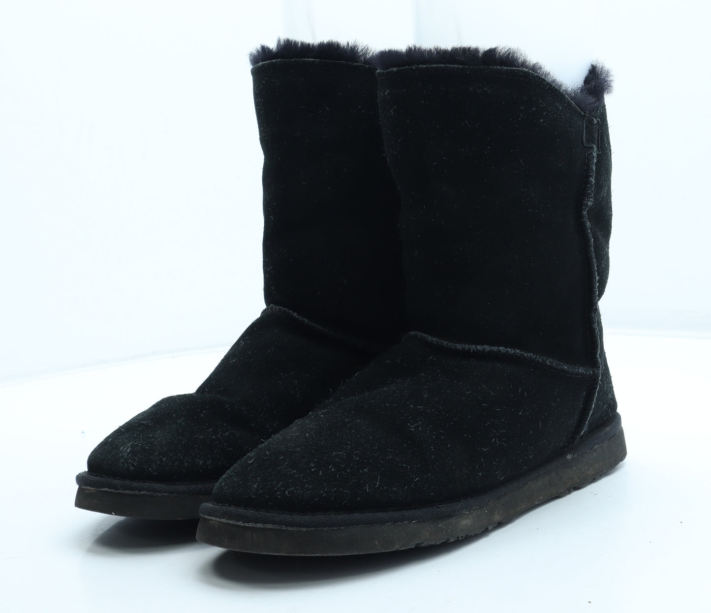 Lamo Womens Black Leather Shearling Style Boot UK