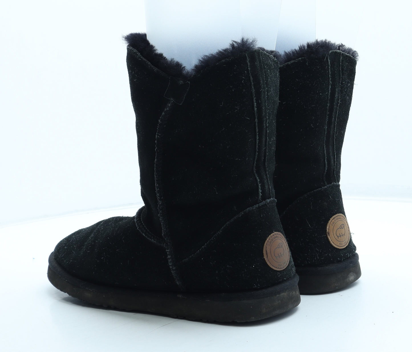 Lamo Womens Black Leather Shearling Style Boot UK