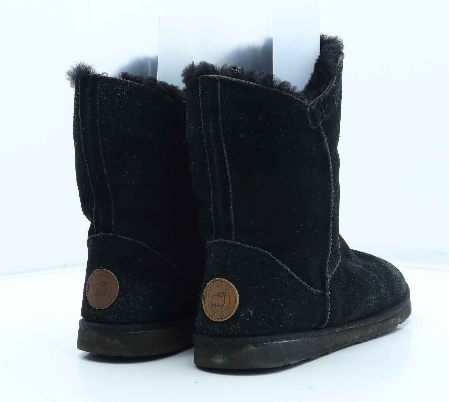 Lamo Womens Black Leather Shearling Style Boot UK