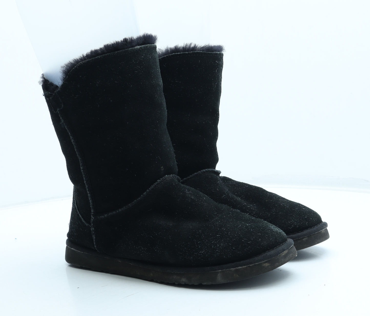 Lamo Womens Black Leather Shearling Style Boot UK