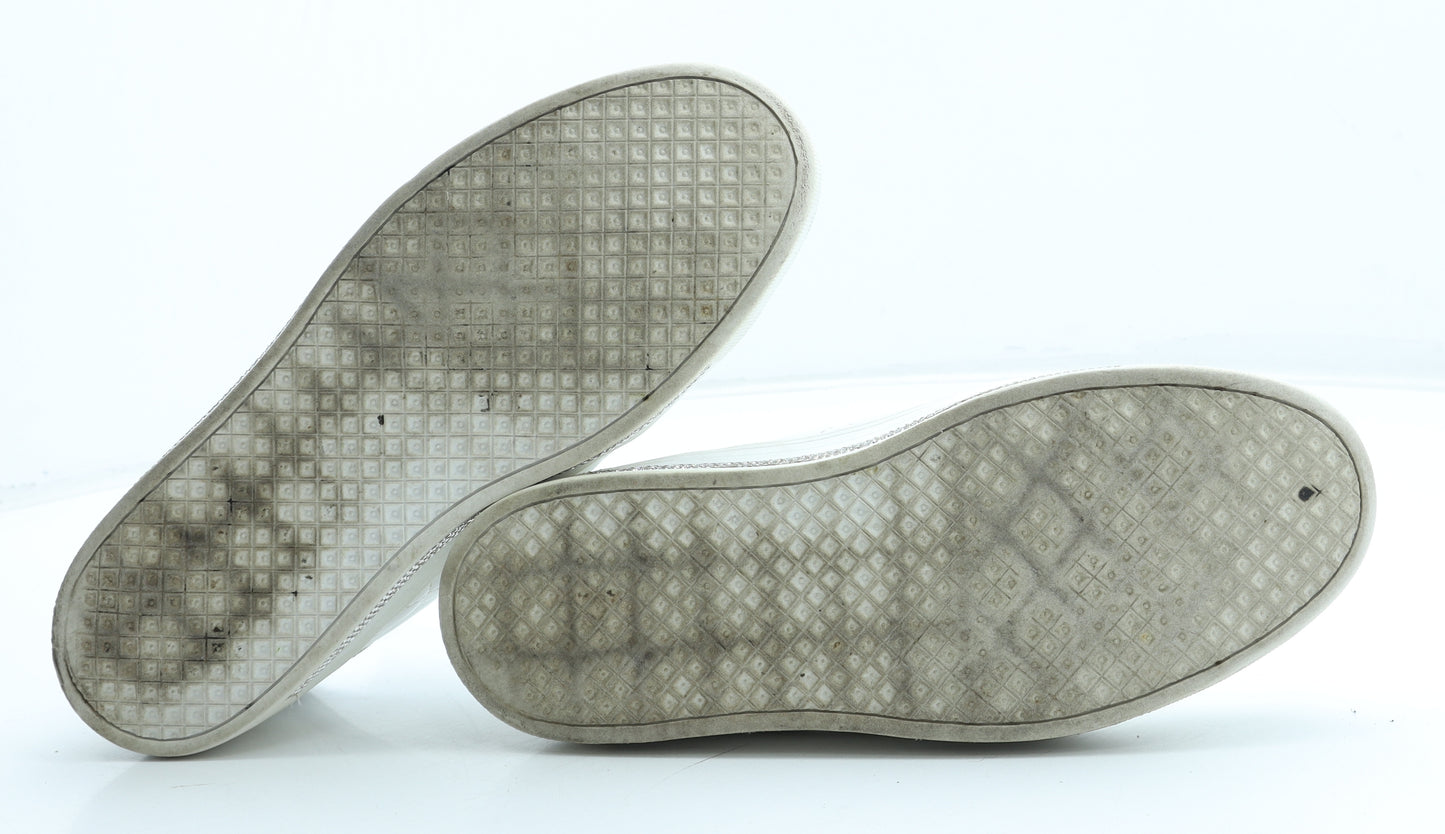 Primark Womens White Argyle/Diamond Polyurethane Trainer UK