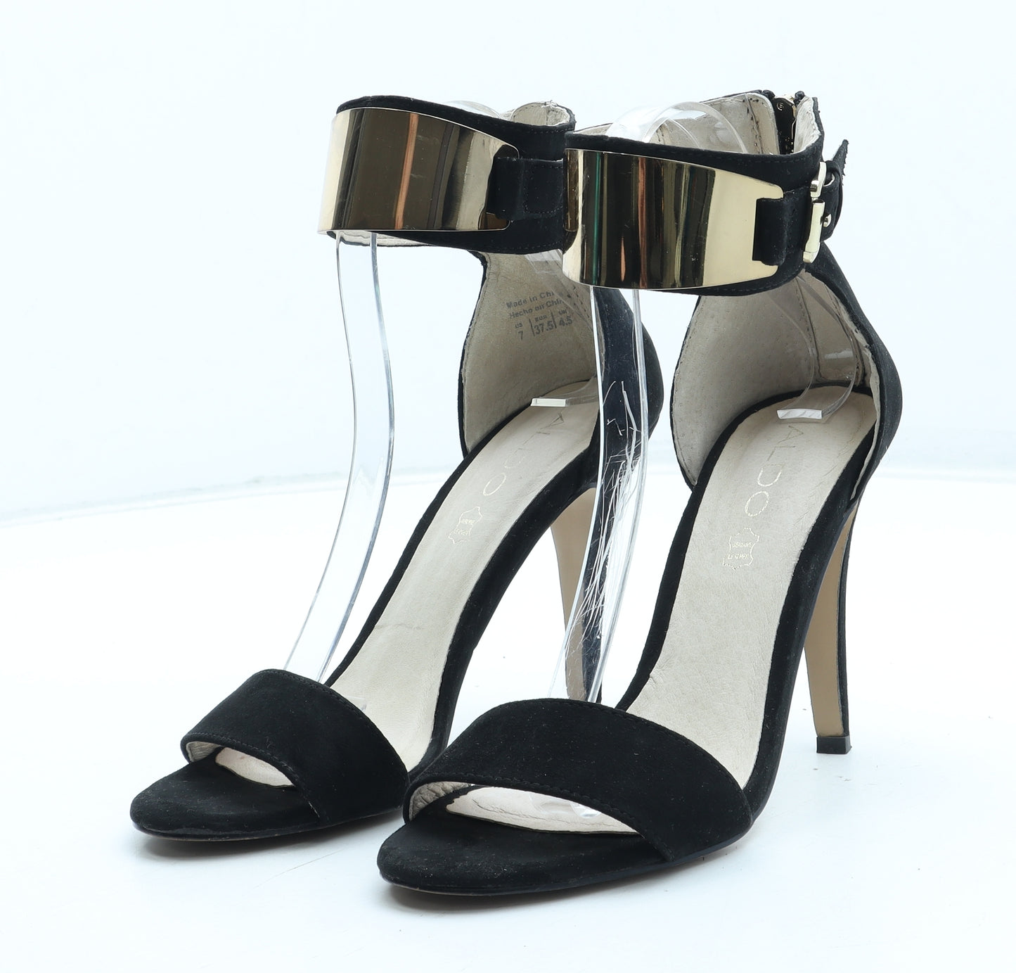 Aldo Womens Black Leather Strappy Heel UK