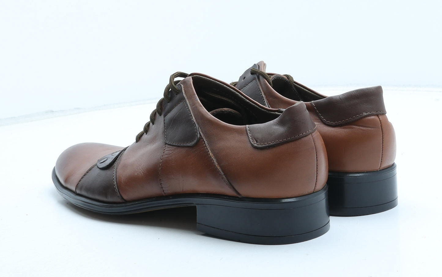Slope Mens Brown Colourblock Leather Oxford Dress UK 8 42 - UK Estimated Size 8