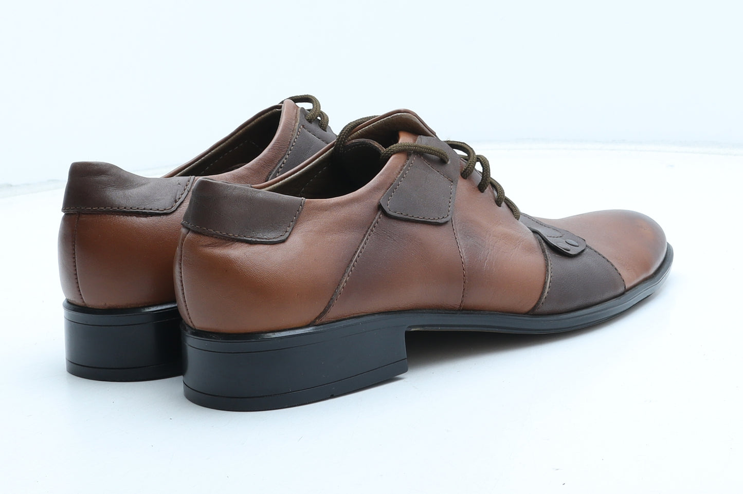 Slope Mens Brown Colourblock Leather Oxford Dress UK 8 42 - UK Estimated Size 8