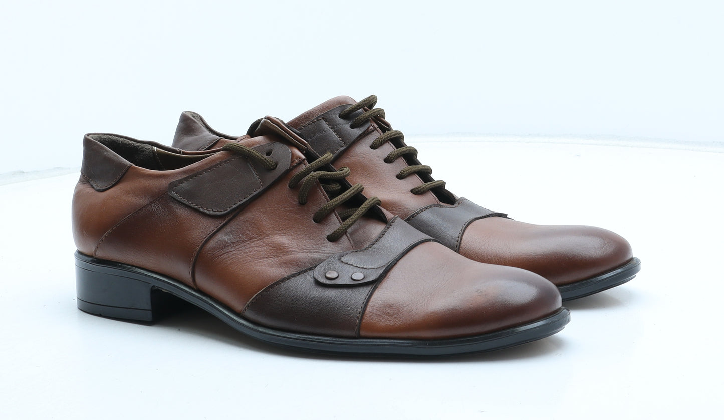 Slope Mens Brown Colourblock Leather Oxford Dress UK 8 42 - UK Estimated Size 8