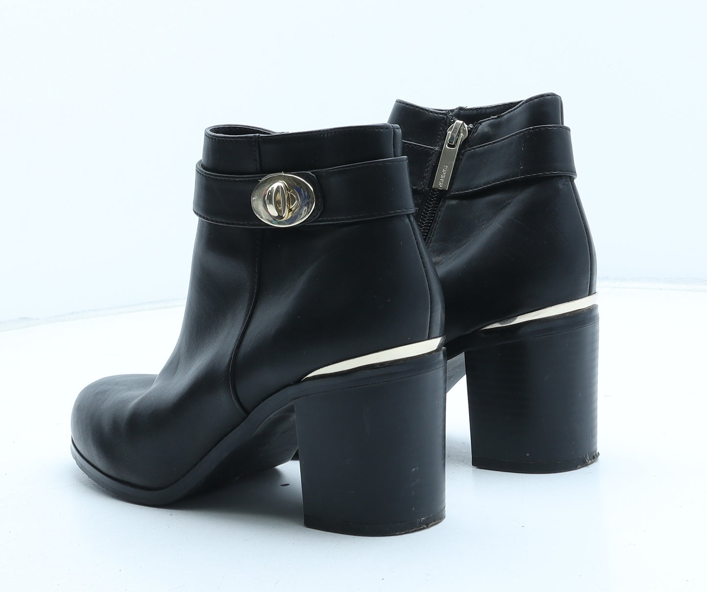 Topshop Womens Black Synthetic Bootie Boot UK
