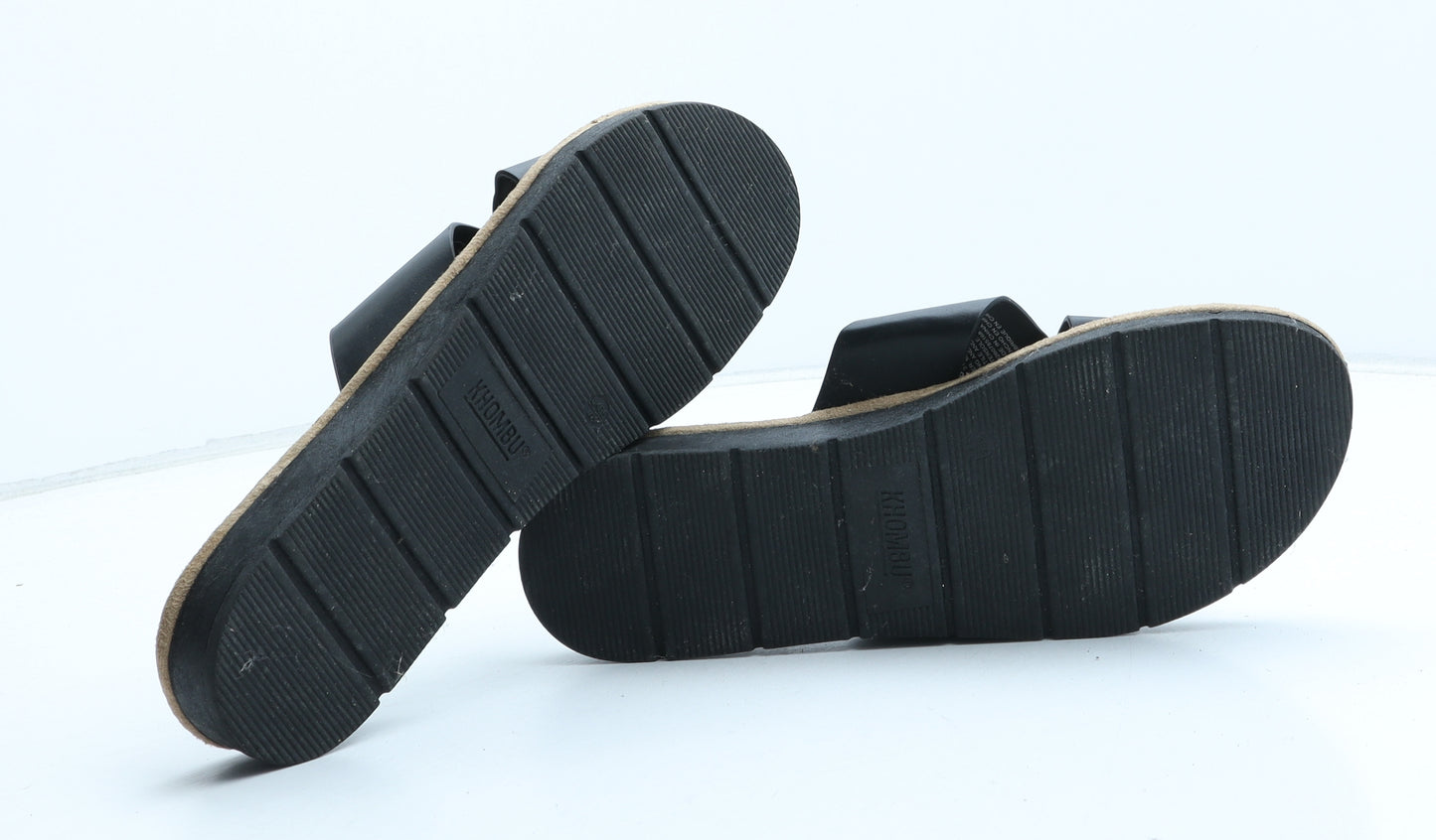 Khombu Womens Black Synthetic Slip On Sandal UK