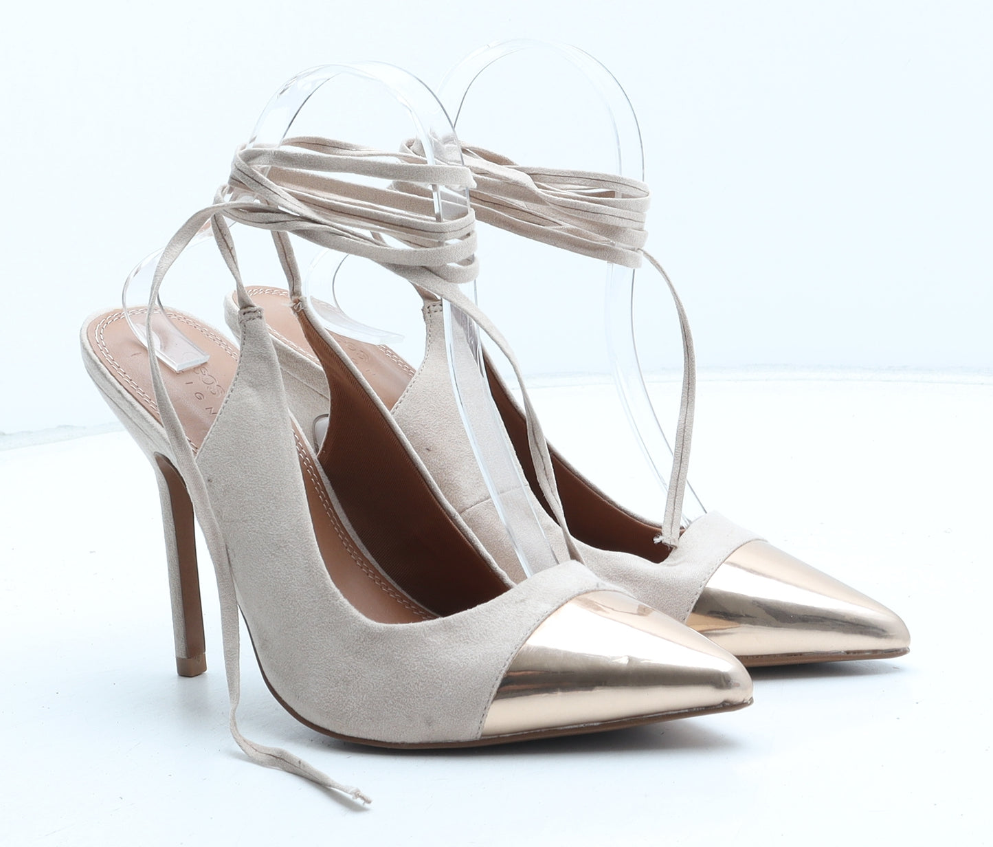 ASOS Womens Pink Synthetic Strappy Heel UK