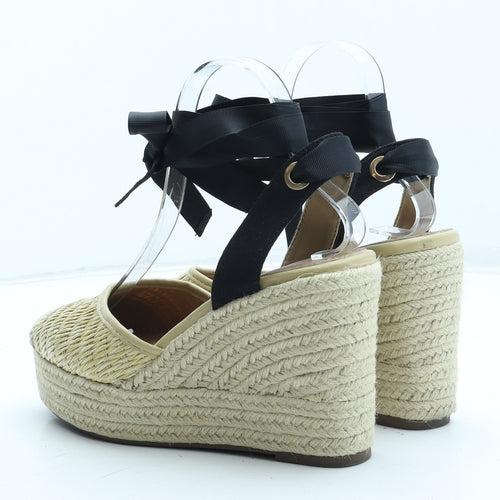ASOS Womens Beige Polyester Espadrille Heel UK