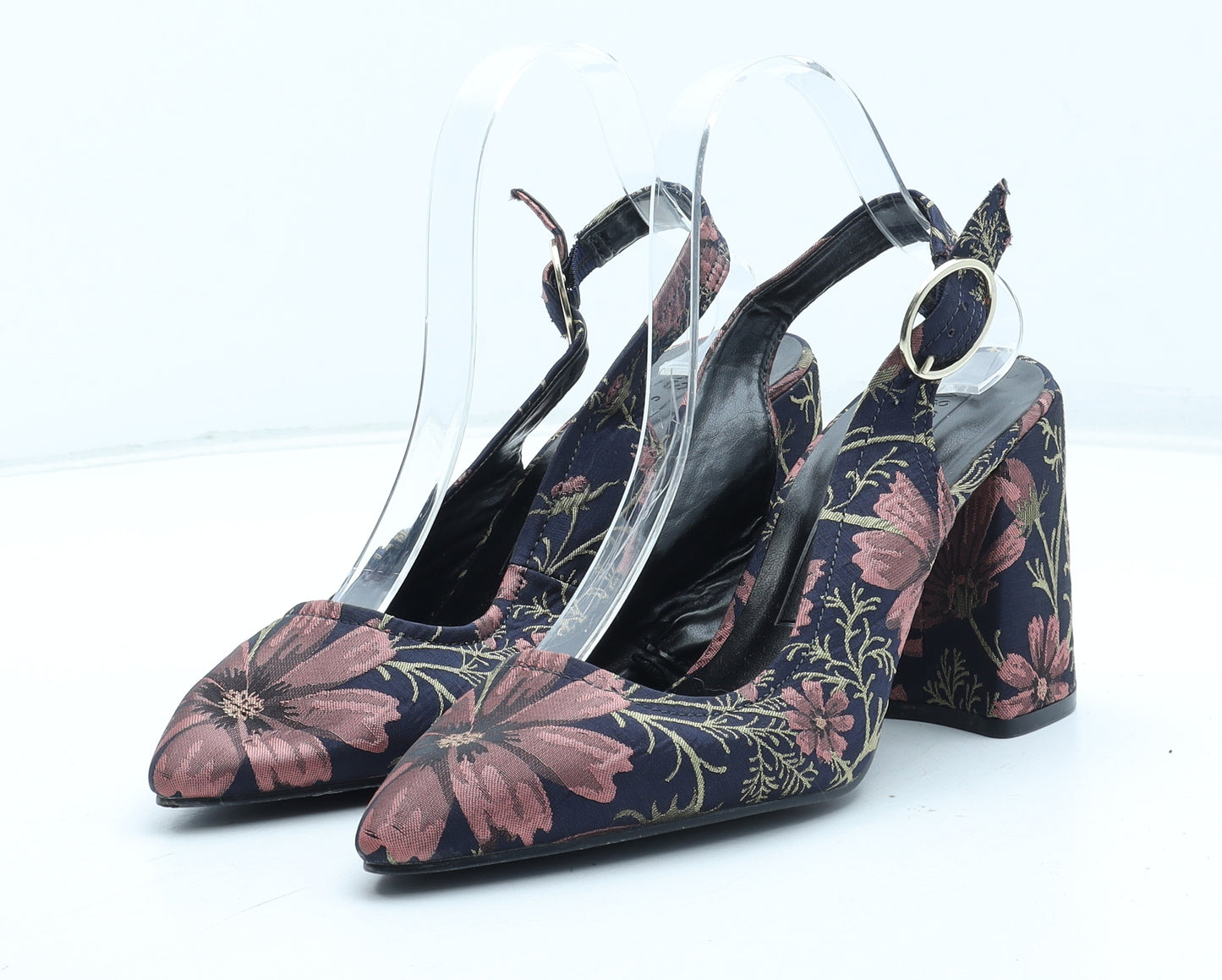 Marks and Spencer Womens Multicoloured Floral Polyester Slingback Heel UK