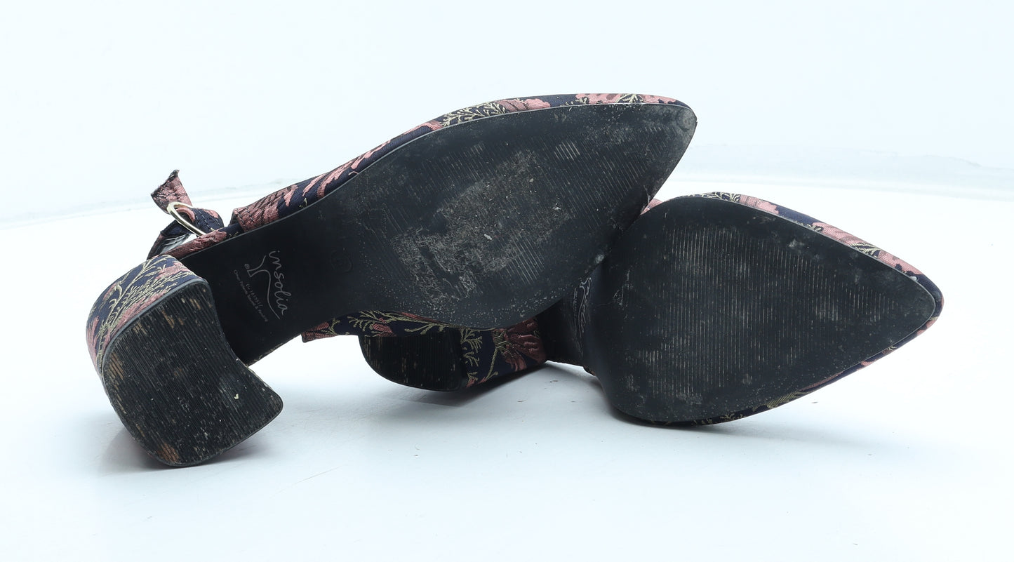 Marks and Spencer Womens Multicoloured Floral Polyester Slingback Heel UK