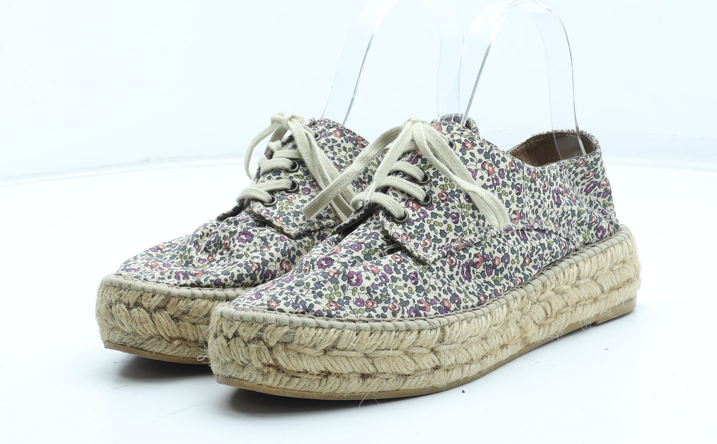 SOLE Womens Multicoloured Floral Polyester Boat Shoe Flat UK