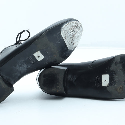 Preworn Girls Black Polyurethane Slip On Heel UK 4 - Tap Dance