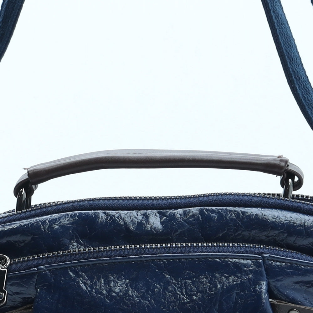Preworn Womens Blue Polyurethane Crossbody Size Small