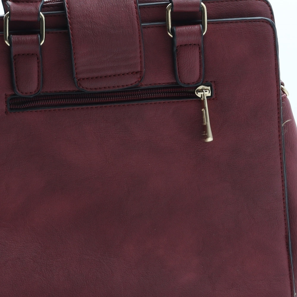 Preworn Womens Red Polyurethane Top Handle Bag Size Medium