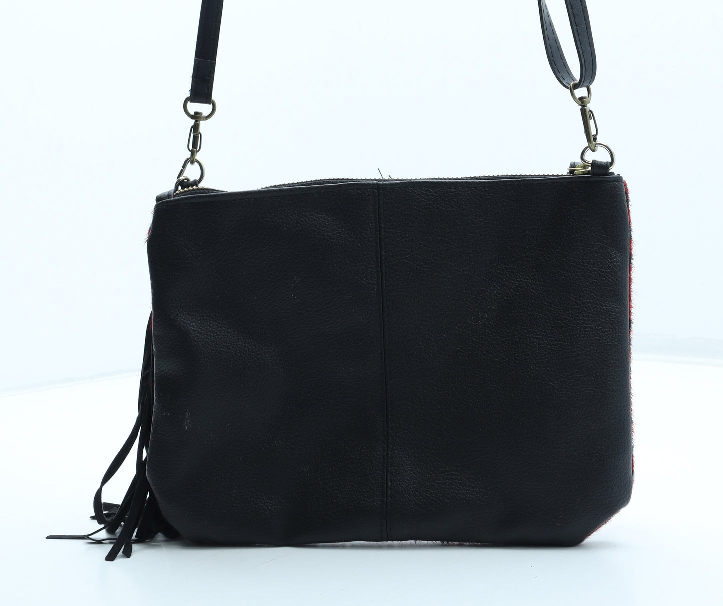 Matalan Womens Red Animal Print Leather Crossbody Size Small - Leopard Pattern