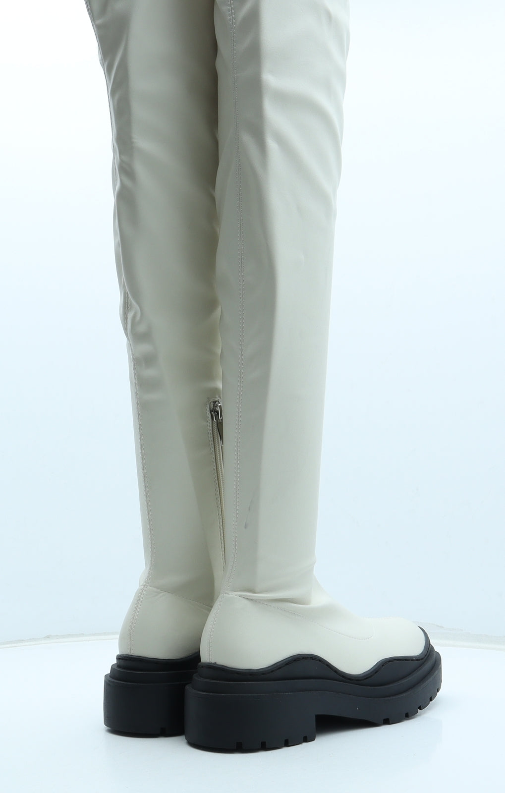 Missguided Womens White Polyurethane Bootie Boot UK