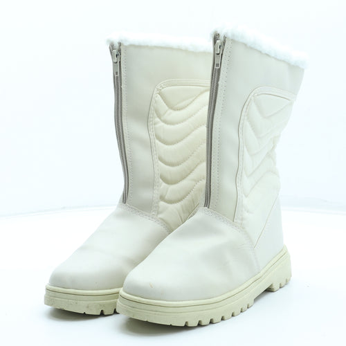 Easy Life Womens White Polyurethane Snow Boot Boot UK