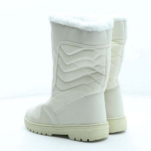 Easy Life Womens White Polyurethane Snow Boot Boot UK