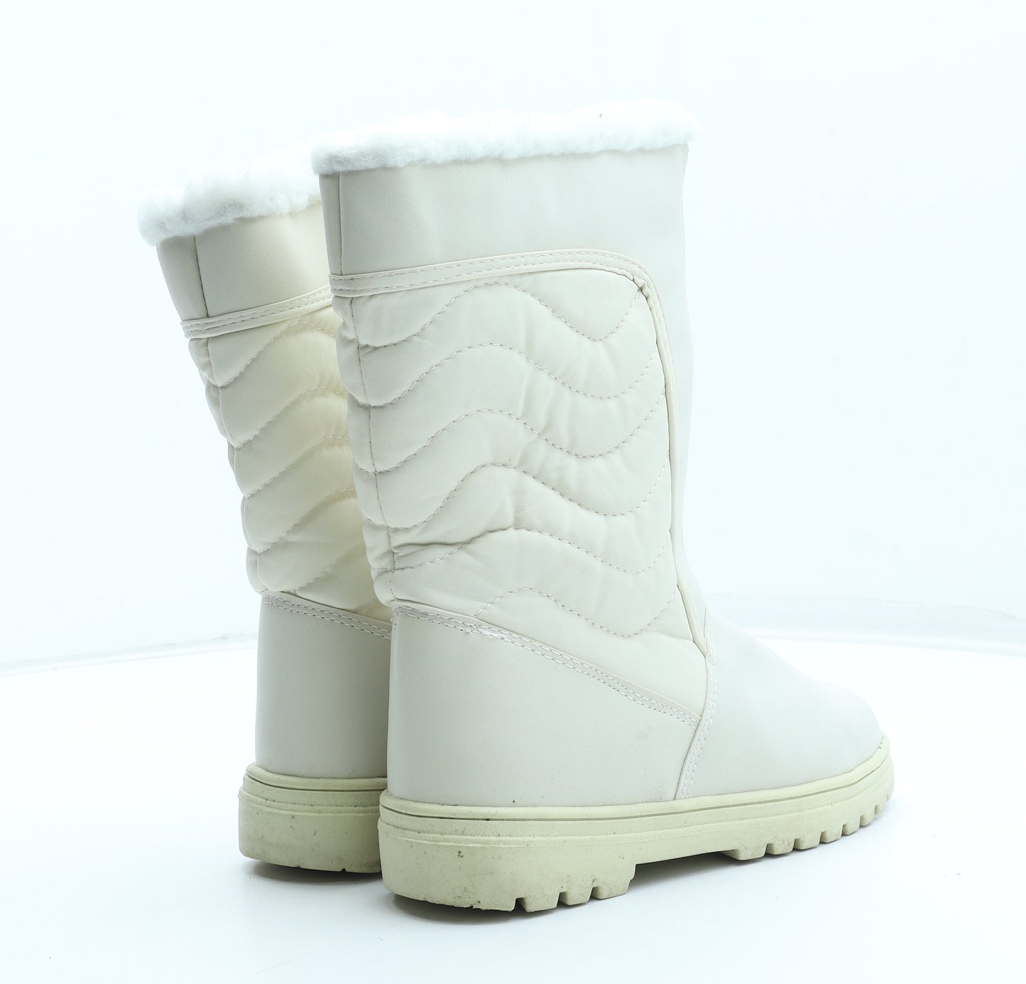 Easy Life Womens White Polyurethane Snow Boot Boot UK