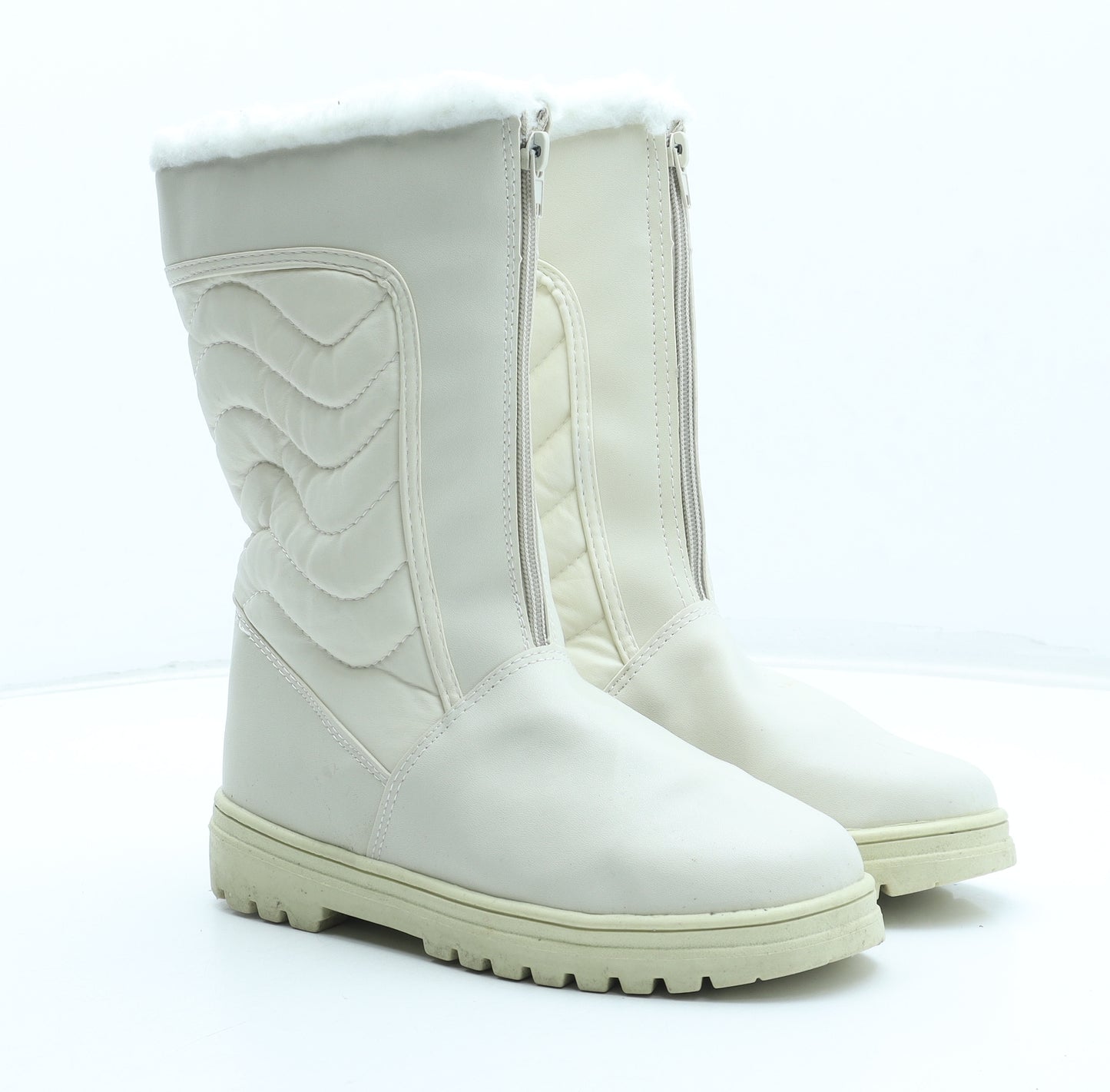 Easy Life Womens White Polyurethane Snow Boot Boot UK