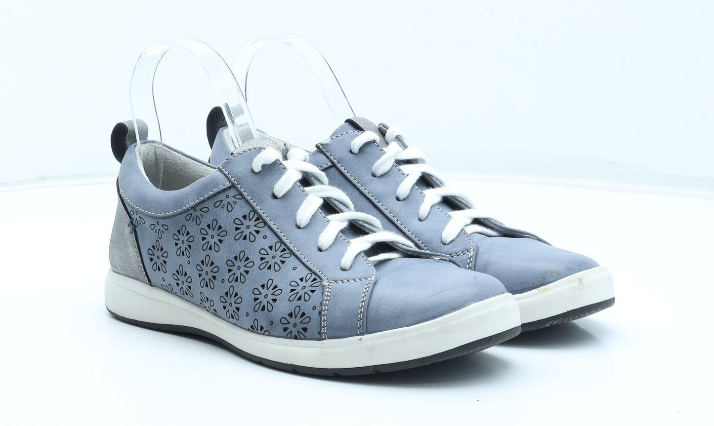 Pavers Womens Blue Geometric Synthetic Trainer UK