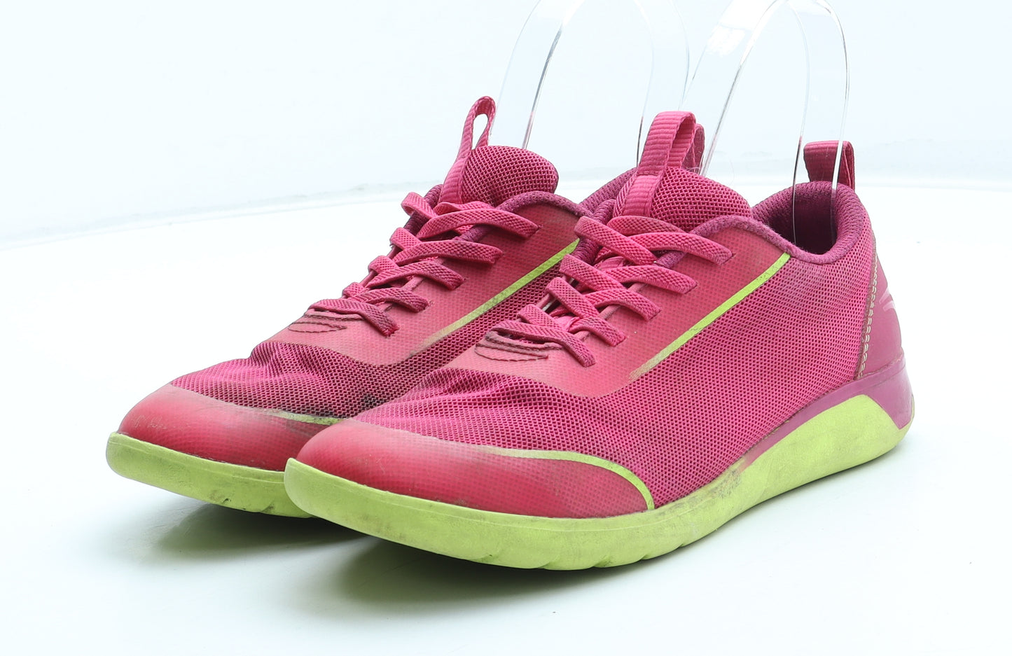 Clarks Girls Pink Colourblock Polyester Trainer UK 3