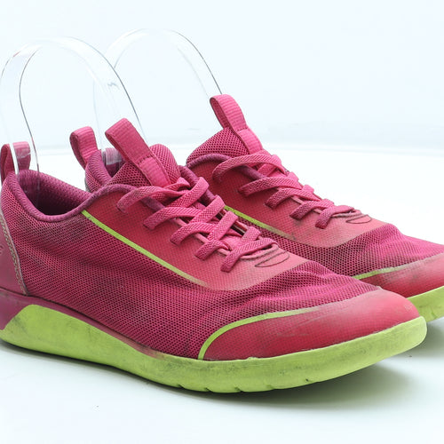 Clarks Girls Pink Colourblock Polyester Trainer UK 3