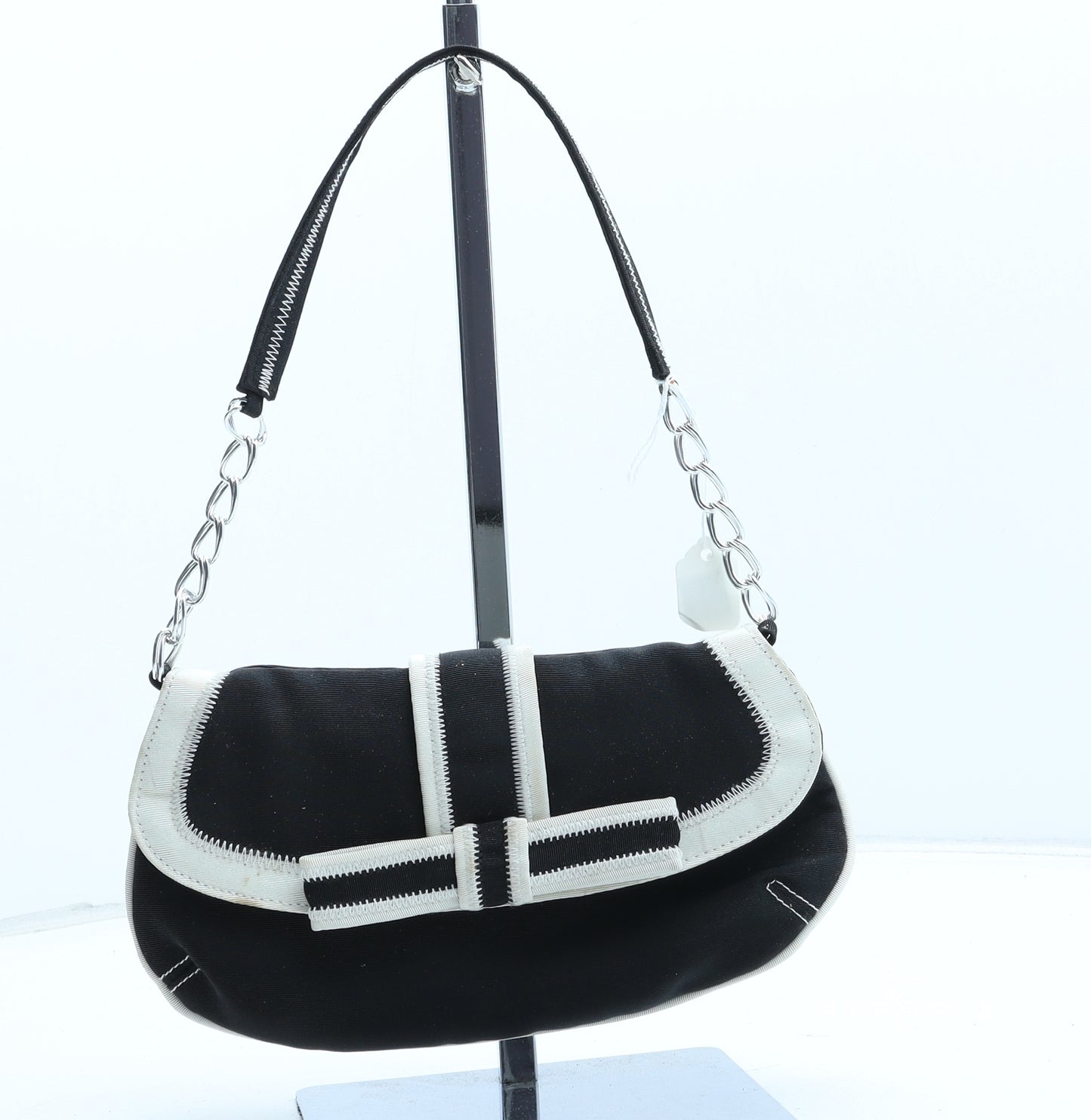 Wallis Womens Black Colorblock Polyester Shoulder Bag Size Small