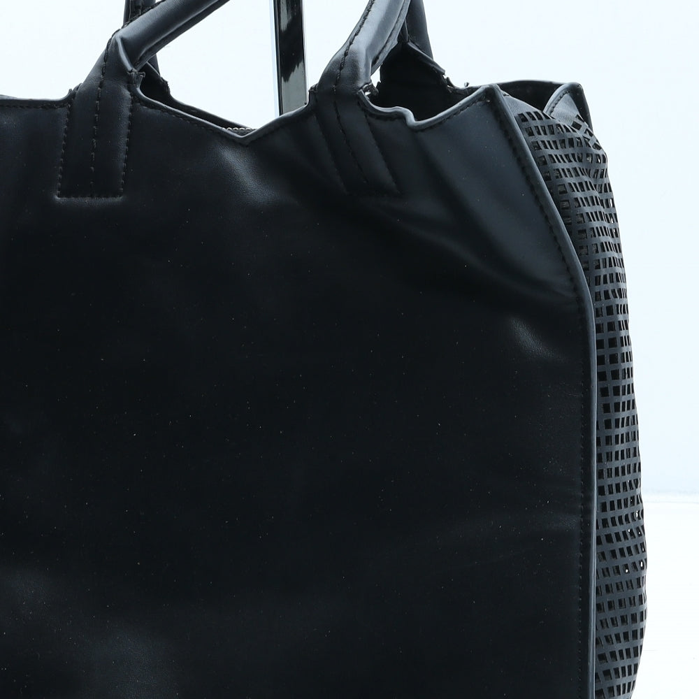Topshop Womens Black Polyurethane Top Handle Bag Size Small