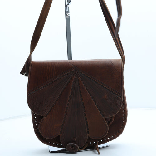 Preworn Womens Brown Leather Crossbody Size Small