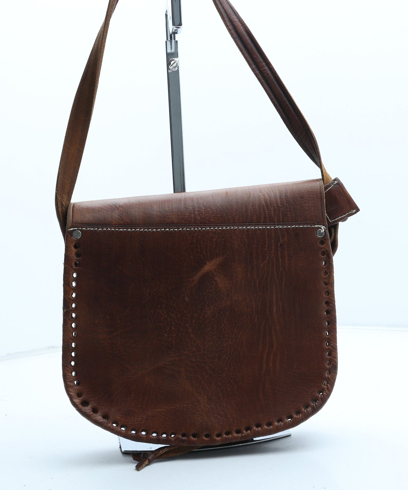 Preworn Womens Brown Leather Crossbody Size Small