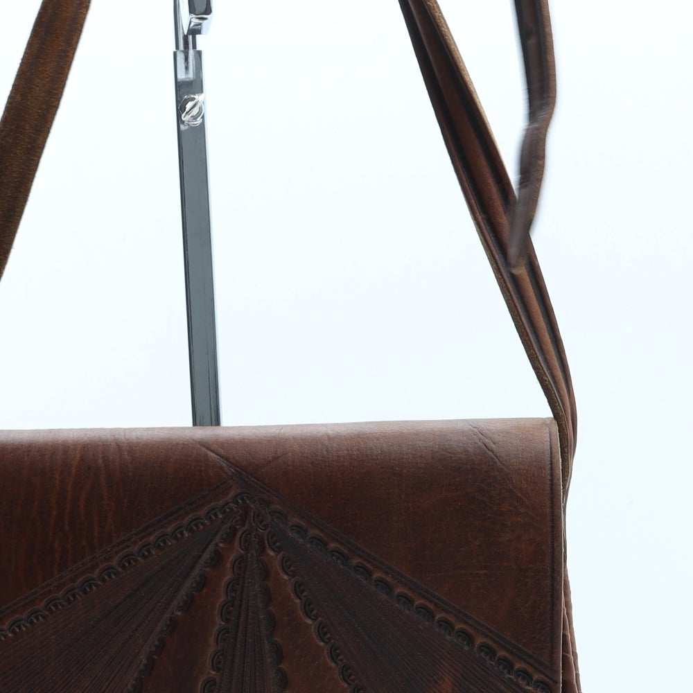 Preworn Womens Brown Leather Crossbody Size Small