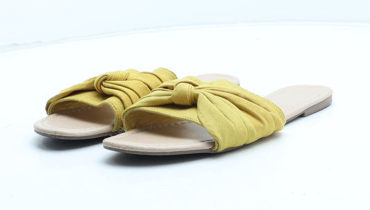 Primark Womens Yellow Synthetic Slip On Sandal UK