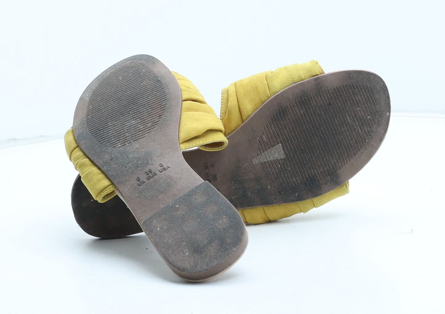 Primark Womens Yellow Synthetic Slip On Sandal UK